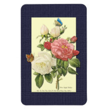 Roze witte Vintage Botanische Rozen