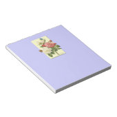 Roze witte Vintage Botanische Rozen Notitieblok (Schuin)
