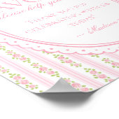 Roze & Witte Vintage Fantasie Bloemige Favorieten  Poster (Hoek)