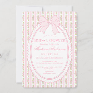 Roze & Witte Vintage Fantasie Bloemrijke Bruidsdou Kaart