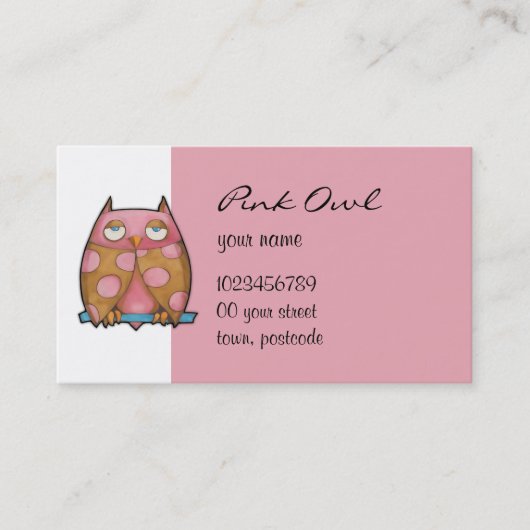 Roze witte Visitekaartje (Voorkant)