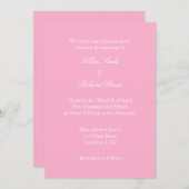 Roze witte vlek Eenvoudige huwelijksuitnodiging Kaart (Voorkant / Achterkant)