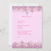 Roze witte vlek Foto Lijst Cross Baptisme 3 Kaart (Achterkant)