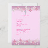 Roze witte vlek Foto Lijst Cross Baptisme Kaart (Achterkant)