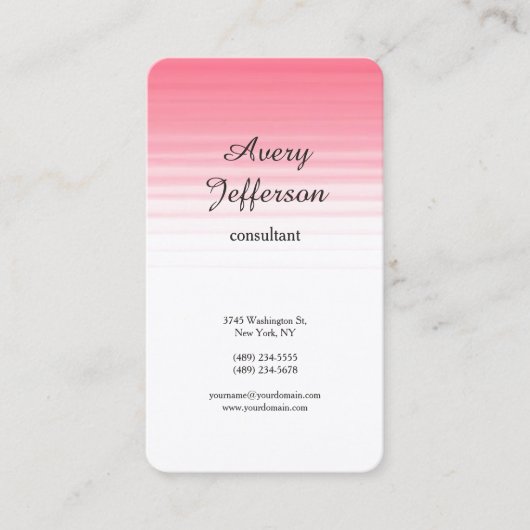 Roze witte vlek Moderne Professional Visitekaartje (Voorkant)