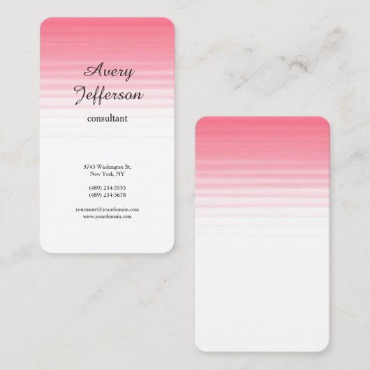 Roze witte vlek Moderne Professional Visitekaartje (Voorkant / Achterkant)
