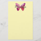 Roze witte vlinder briefpapier (Voorkant)