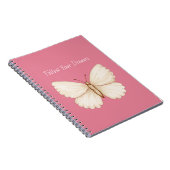 Roze Witte Vlinder Dromen Notitieboek (Rechterzijde)