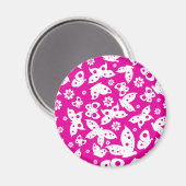 Roze & Witte Vlinder Magneet (Voorkant / Achterkant)