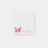 Roze witte vlinder post-it® notes (Voorkant)