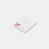 Roze witte vlinder post-it® notes (Schuin)