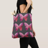 Roze witte vlinder tote bag (Dichtbij)