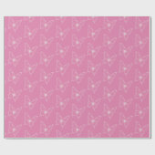 Roze Witte Vlinders Verjaardag Cadeaupapier (Vlak)