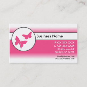 Roze witte vlinders visitekaartjes