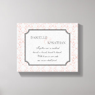 Roze witte vochtige bruiloft gepersonaliseerde can canvas afdruk