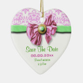 Roze witte vochtige bruine bruine bruine bruiloft keramisch ornament (Rechts)