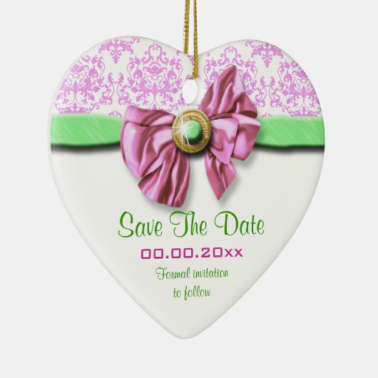 Roze witte vochtige bruine bruine bruine bruiloft keramisch ornament (Rechts)