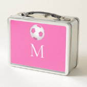 Roze witte voetbal - met monogram (Achterkant)