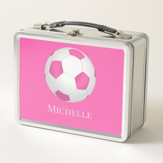 Roze witte voetbal - met monogram (Voorkant)