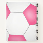 roze witte voetbal met monogram notitieboek (Achterkant)