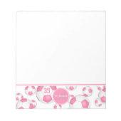 roze witte voetballen girale sport notitieblok (Voorkant)