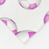 roze witte voetballen, monogrammen fleece deken (Hoek)