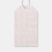 Roze Witte Vrede Liefde Kerstmis Cadeaulabel (Achterkant)