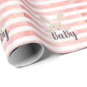 Roze Witte Waterverf Baby Bunny Cadeaupapier (Rol Hoek)