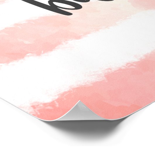 Roze witte Waterverf Bunny Baby shower Poster (Hoek)