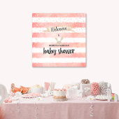Roze witte Waterverf Bunny Baby shower Poster