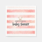 Roze witte Waterverf Bunny Baby shower Servet (Voorkant)