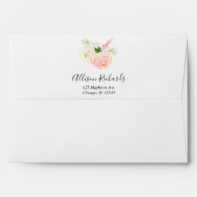 Roze witte waterverf florale elegant