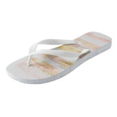 Roze Witte Waterverf Glitter Folie Paint Strokes Teenslippers (Schuin)