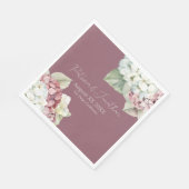 Roze & Witte Waterverf Hydrangea Flowers op Blush Servet (Hoek)