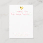 Roze witte Waterverf juweliersweergave Verpakking Visitekaartje (Achterkant)