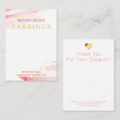 Roze witte Waterverf juweliersweergave Verpakking Visitekaartje (Voorkant / Achterkant)