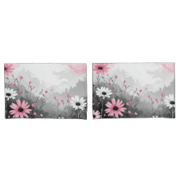 Roze & Witte Waterverf Madeliefje Kussensloop