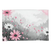Roze & Witte Waterverf Madeliefje Kussensloop (Voorkant-Rechts)