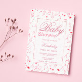 Roze witte waterverf muziek notitie Baby shower Kaart