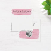 Roze, witte Waterverf penseel Veroorbaar beeldsche Vierkante Visitekaartjes (Bureau)