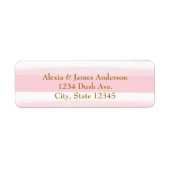 Roze & Witte Waterverf Strepen Adresetiketten Etiket (Voorkant)