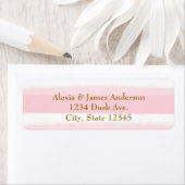 Roze & Witte Waterverf Strepen Adreslabels Etiket (Insitu)