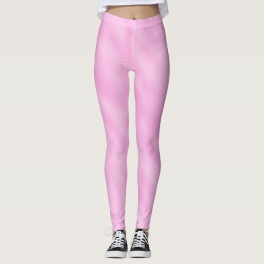 Roze witte Waterverf Was Leggings (Voorkant)