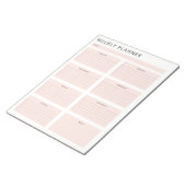 Roze witte weekse planner-organisator om lijst te notitieblok (Schuin)