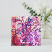 ROZE WITTE WHIMISCHE VERSIERINGEN Bloemhartfeest Kaart (Staand voorkant)