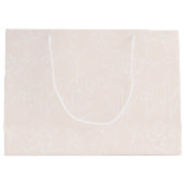 Roze Witte Wildflowers Patroon Monogrammed Groot Cadeauzakje (Achterkant)