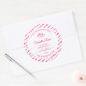 Roze witte Word Cloud Lijst Product Labels harten (Envelop)