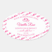Roze witte Word Cloud Lijst Product Labels harten (Voorkant)