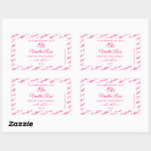 Roze witte Word Cloud Lijst Product Labels harten (Vel)
