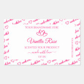 Roze witte Word Cloud Lijst Product Labels harten (Voorkant)